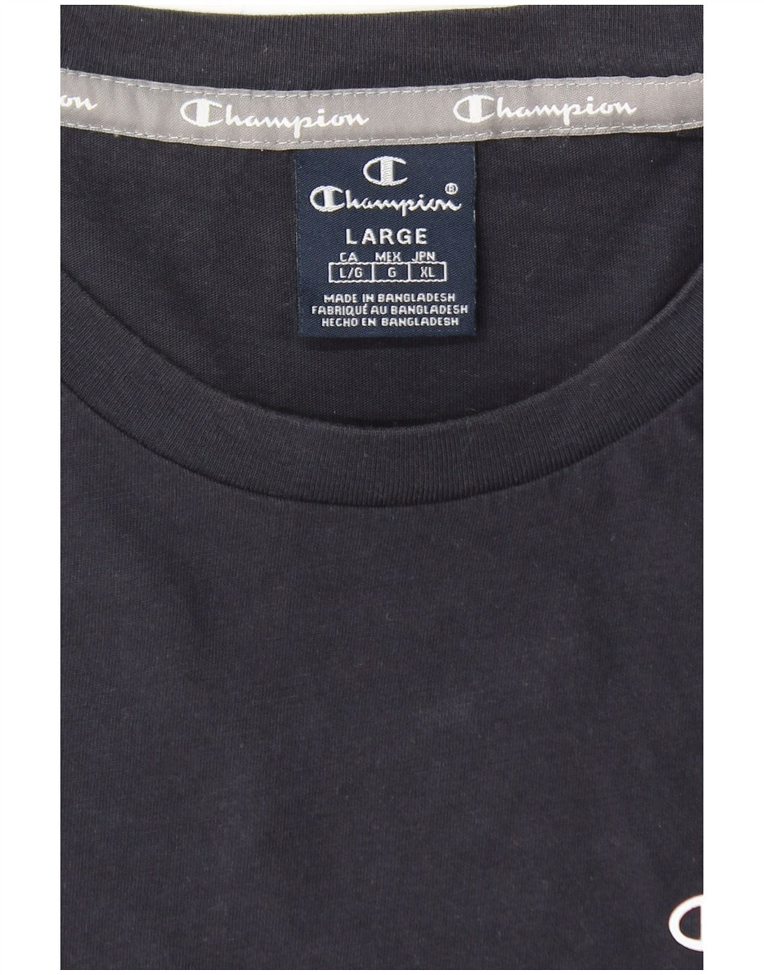 CHAMPION Mens T-Shirt Top Large Navy Blue Cotton