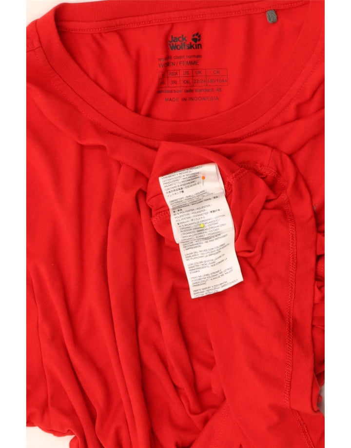 JACK WOLFSKIN Womens T-Shirt Top UK 22/24 2XL Red Polyester