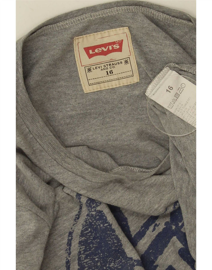 Levi's Haut Graphique Garçon Manches Longues 15-16 ans Gris Coton