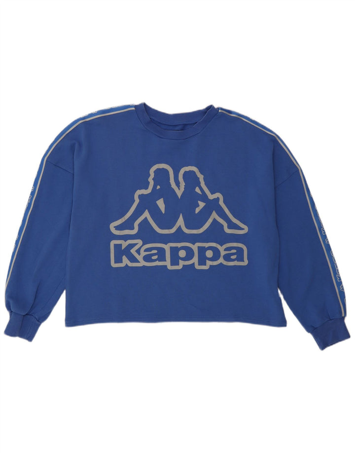 Kappa Sweat-shirt court surdimensionné pour femme UK 14 Bleu moyen