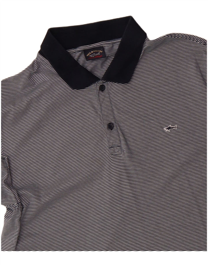 PAUL & SHARK Polo Homme Large Bleu Marine à Fines Rayures en Coton