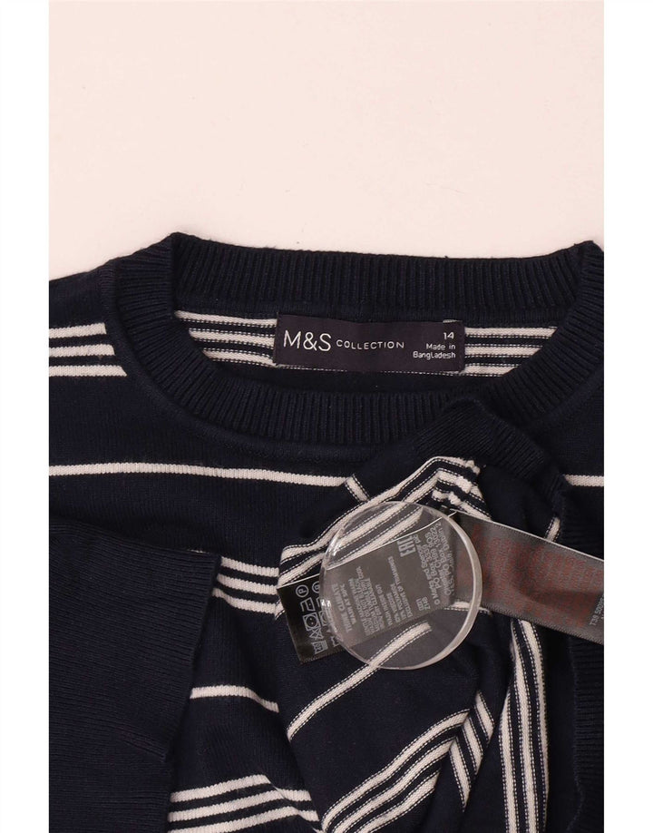 Marks & Spencer Pull à col rond pour femme UK 14 Bleu marine moyen