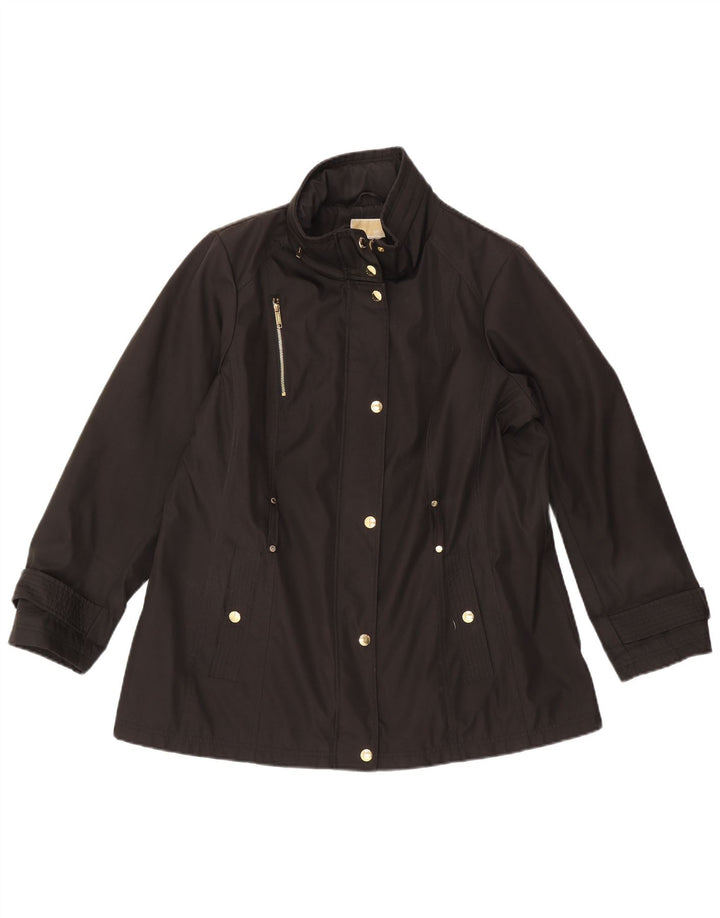 Michael Kors Veste utilitaire à capuche pour femme UK 18 XL Noir Polyester