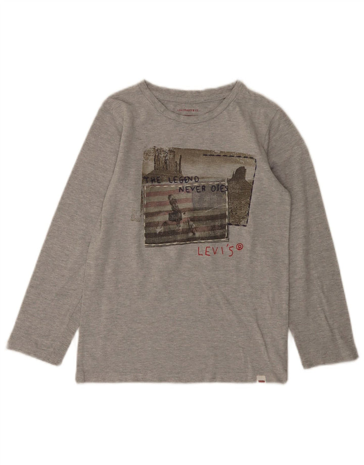 Levi's Haut graphique à manches longues pour garçon 7-8 ans Gris chiné en coton