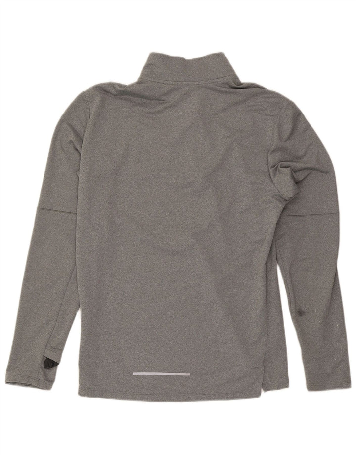 Nike Hommes Dri Fit Zip Neck Pull Survêtement Haut Petit Gris Polyester