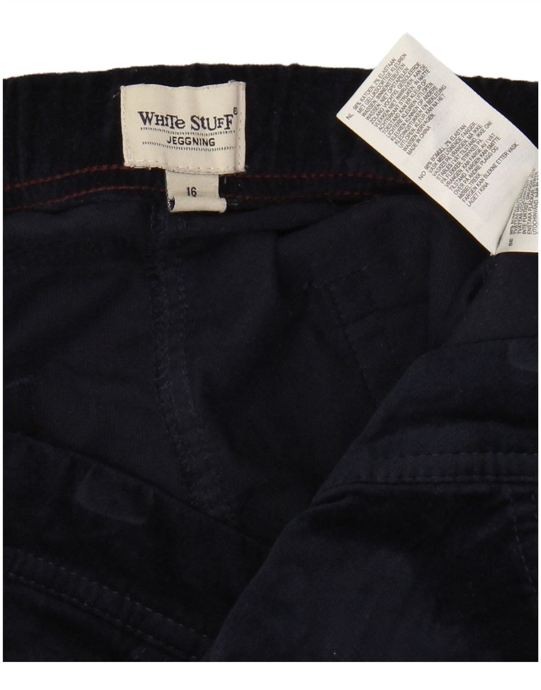 WHITE STUFF Pantalon décontracté en velours pour femme UK 16 Large W32 L30 Bleu marine