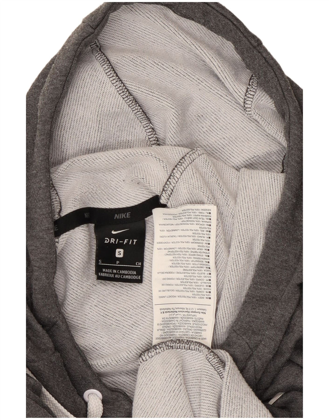 Nike Hommes Dri Fit Graphic Sweat à capuche Petit Gris Polyester