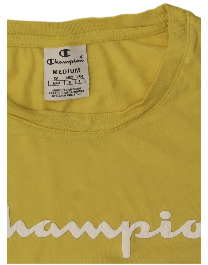 Champion T-shirt graphique pour femme UK 12 Jaune moyen