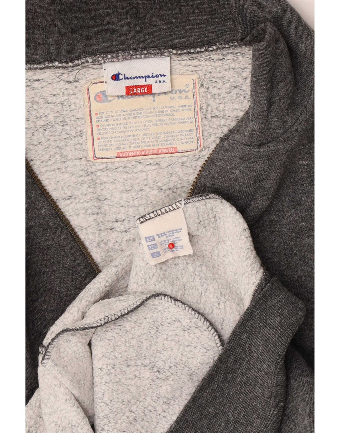 Champion Veste de Survêtement Homme Grand Gris Moucheté Coton