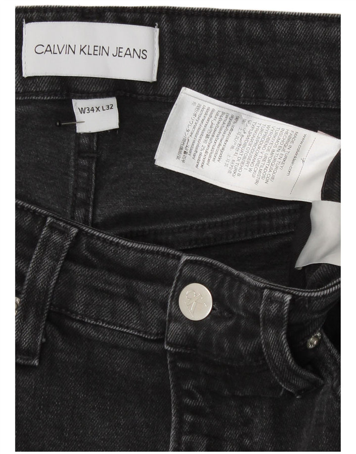 Calvin Klein Jean Slim Graphique Homme W34 L32 Gris Coton