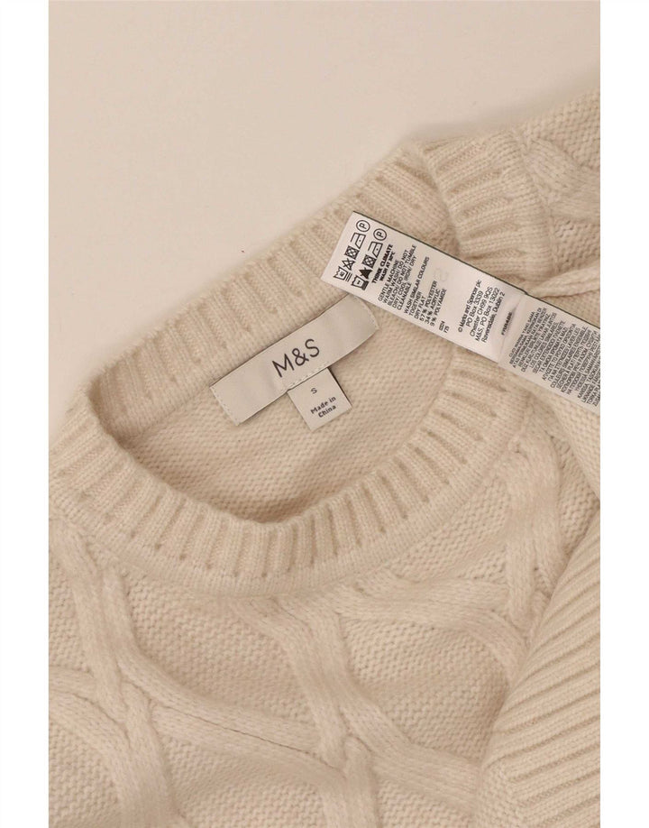 Marks & Spencer Pull à col rond pour homme Petit polyester beige