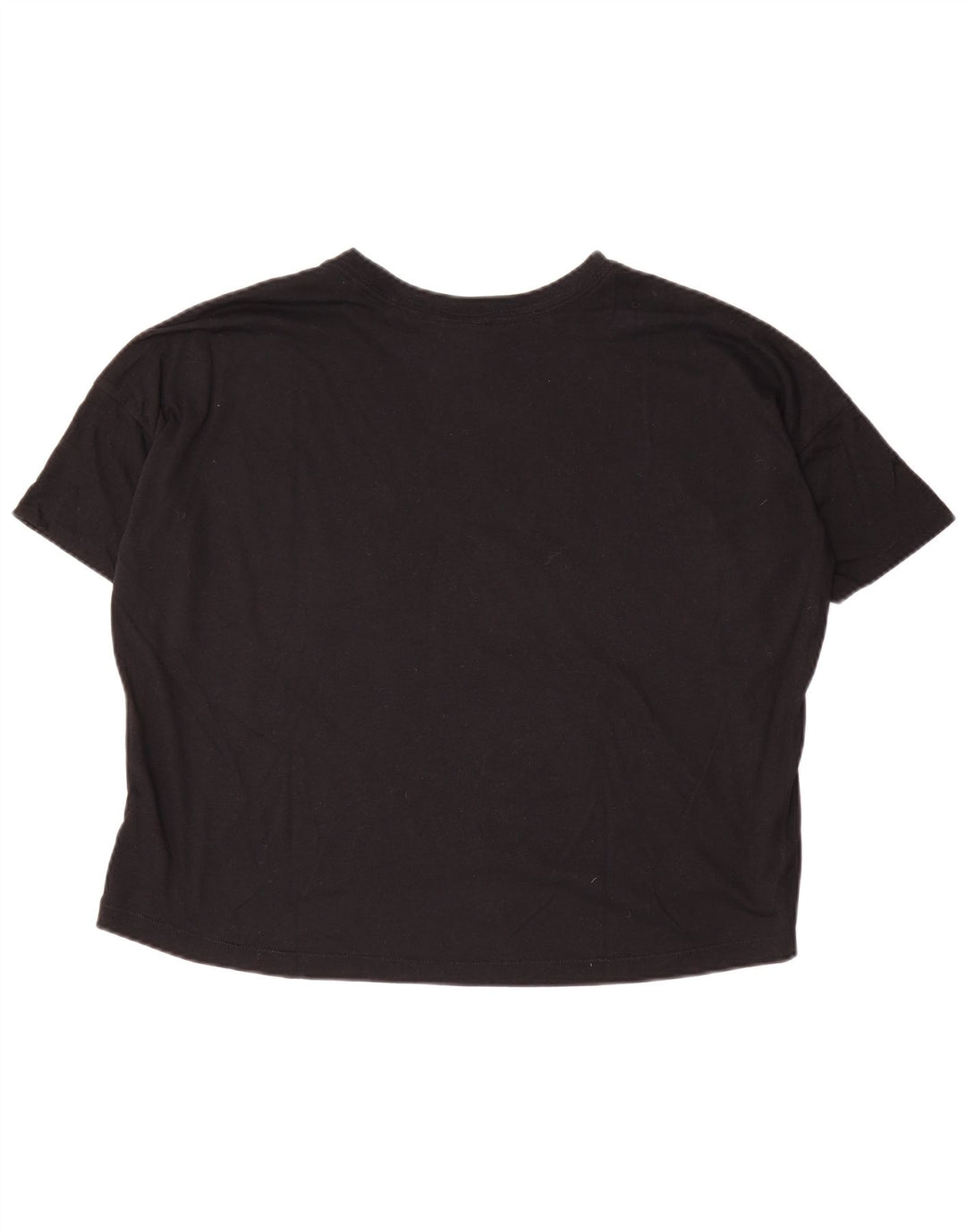 Nike Womens Crop Oversize Graphic T-Shirt Top UK 10 Petit Noir Polyester