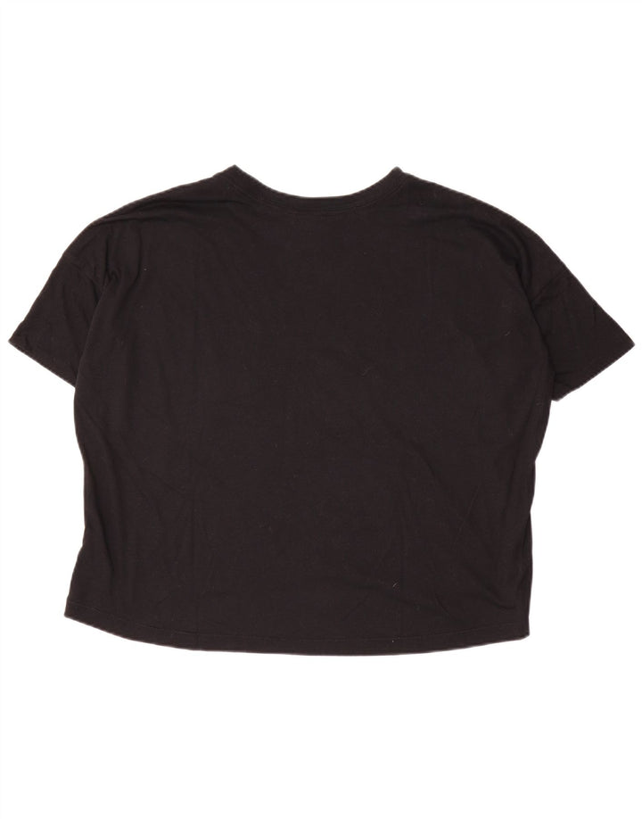 Nike Womens Crop Oversize Graphic T-Shirt Top UK 10 Petit Noir Polyester