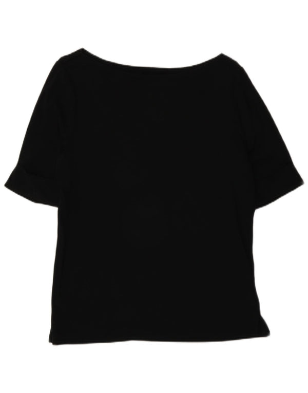 Ralph Lauren Chemisier Femme Top UK 16 Large Noir Coton