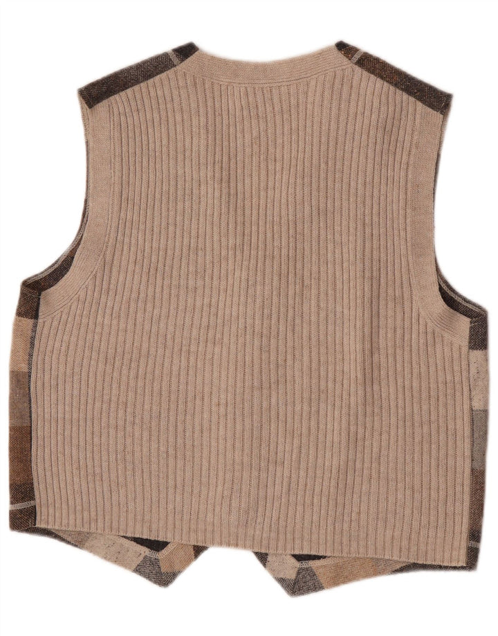 gilet homme vintage Grand Beige Check Acrylique