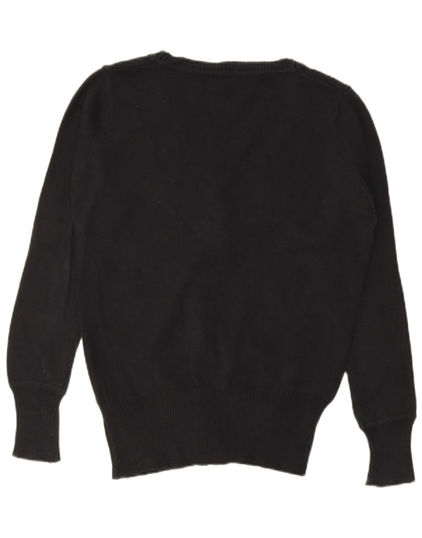 Zara Womens Cardigan Sweater UK 16 Large Noir Coton