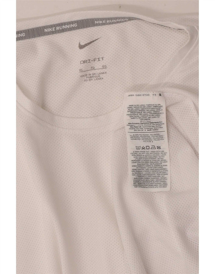 Nike Hommes Dri Fit T-Shirt Haut XL Blanc Polyester