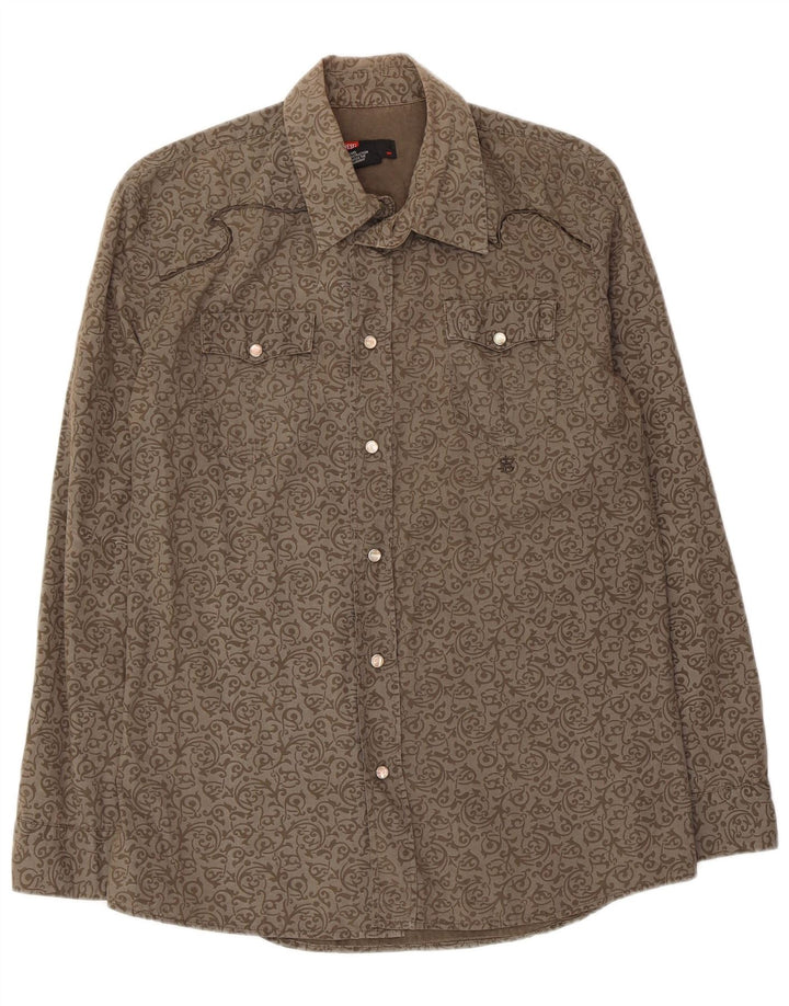 Diesel Chemise Homme Petit Marron Paisley Cotton