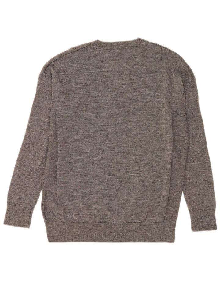 Marks & Spencer Pull surdimensionné à col en V pour femme UK 6 XS Gris