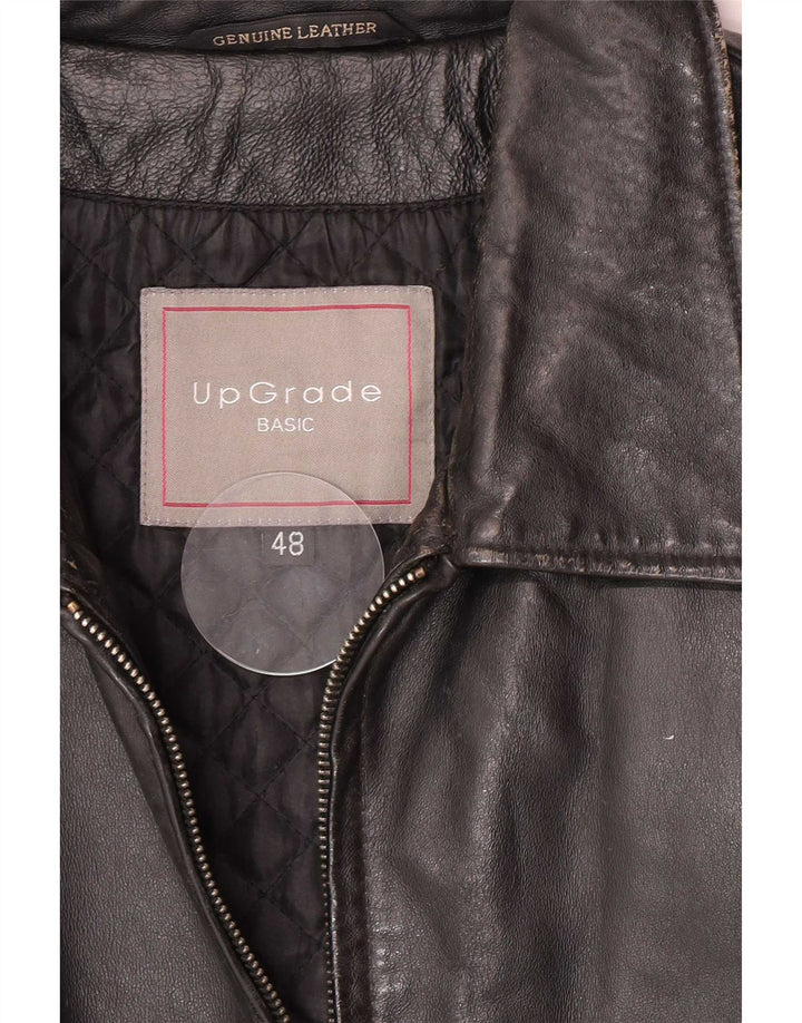 veste en cuir homme vintage IT 48 Medium Noir