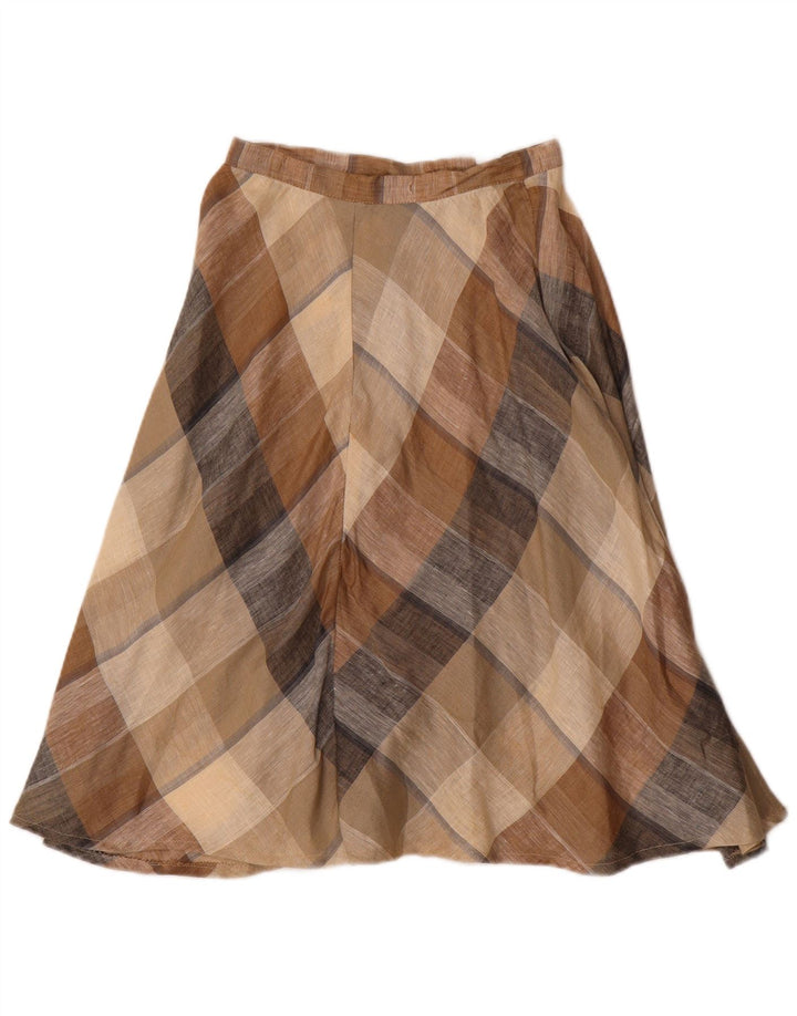 jupe trapèze femme vintage W24 XS Brown Check