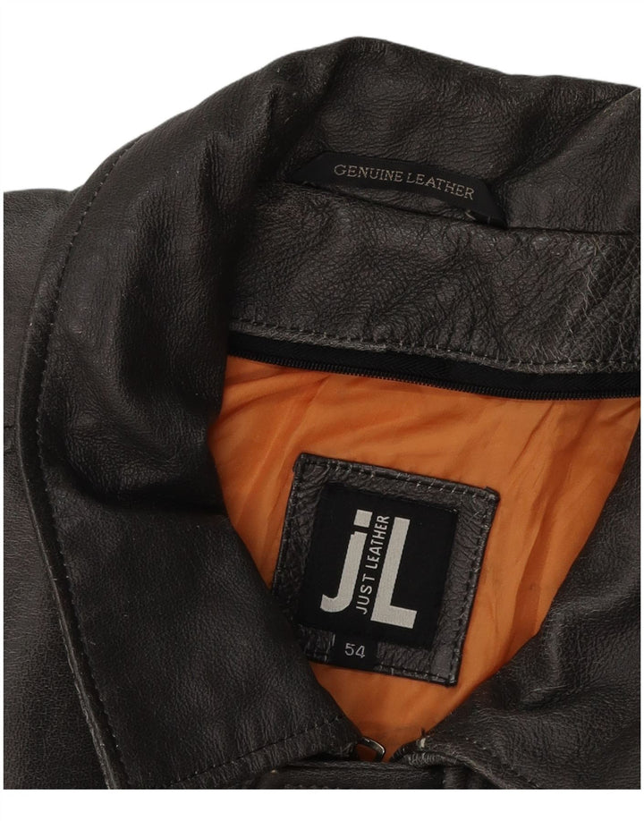 veste en cuir militaire vintage pour hommes IT 54 2XL Cuir noir