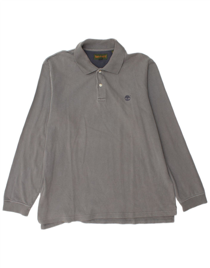 Timberland Polo à manches longues pour hommes, grand coton gris