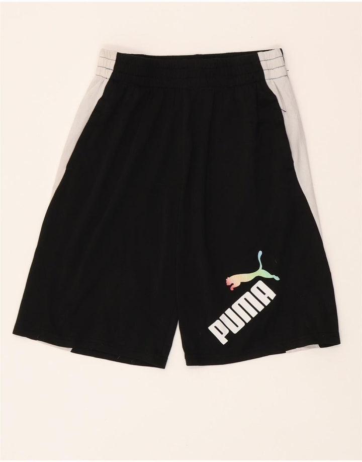 Puma Short de sport garçon 14-15 ans Large Noir Colorblock Polyester