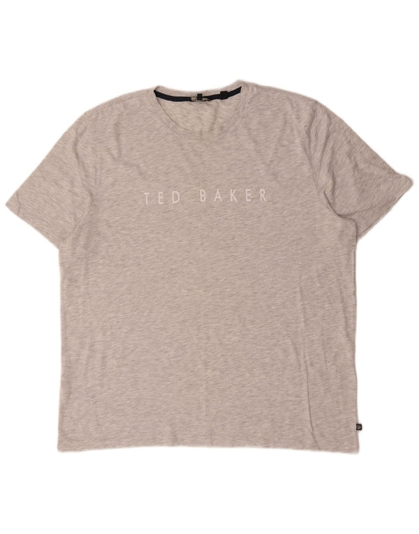 Ted Baker T-Shirt graphique pour hommes taille 6 2XL gris coton moucheté