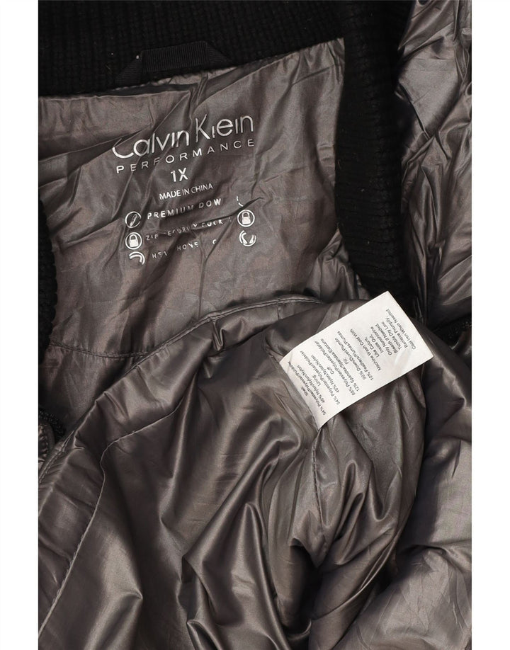 Calvin Klein Veste matelassée surdimensionnée pour femme UK 18 XL Gris Polyester