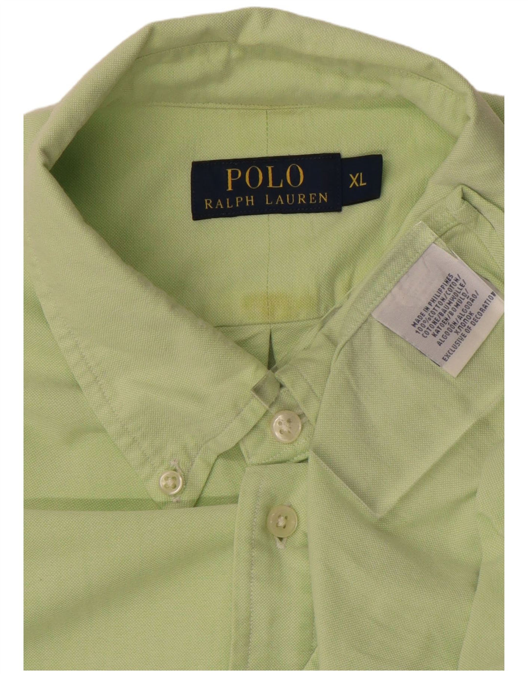 POLO RALPH LAUREN Chemise Homme XL Vert Coton