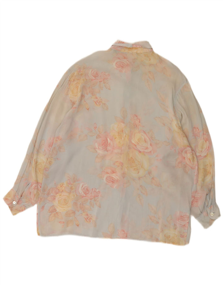 Et Chemisier Oversize IT 44 Viscose Floral Bleu Moyen |