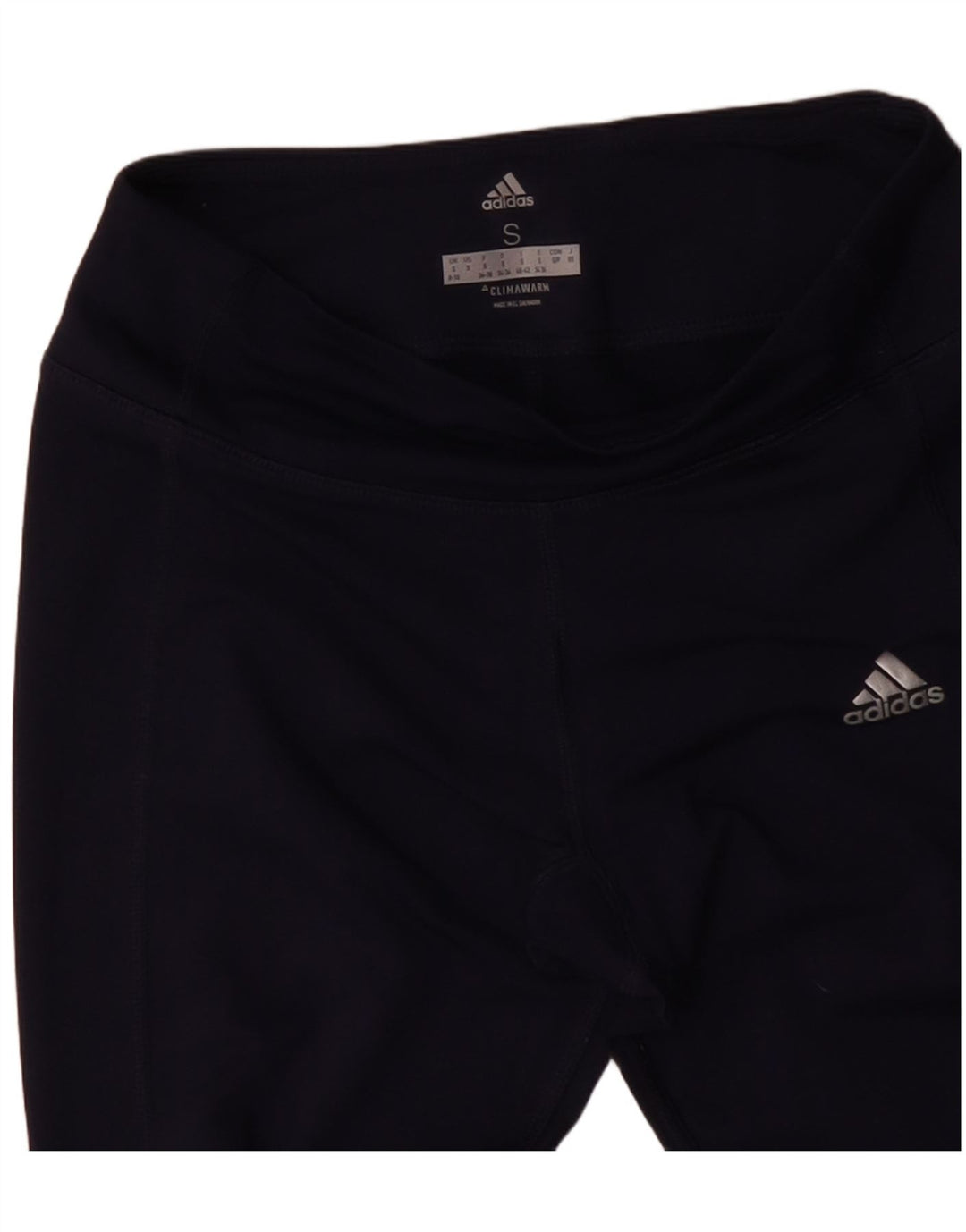 ADIDAS Femmes Climawarm Leggings UK 8/10 Petit Bleu Marine Polyester