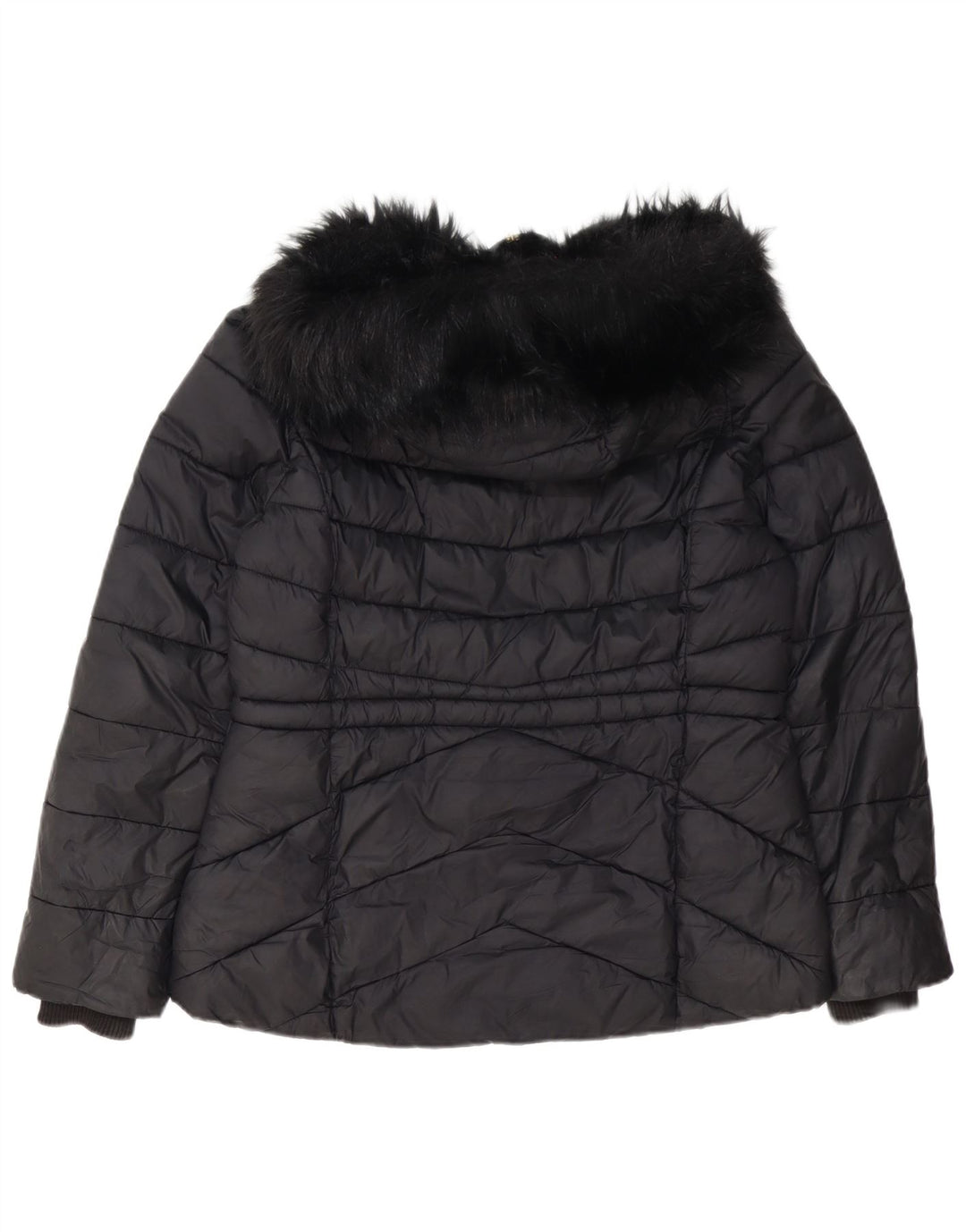 Barbour Veste matelassée à capuche pour femme UK 14 Large Noir Polyester