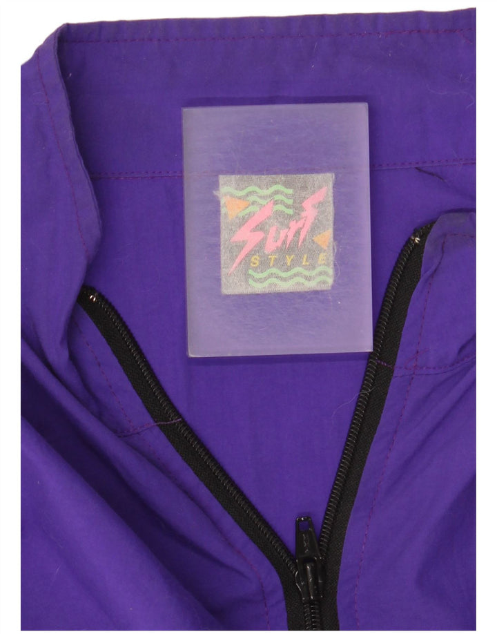 vintage Mens Pull Survêtement Top Veste Taille Unique Nylon Violet
