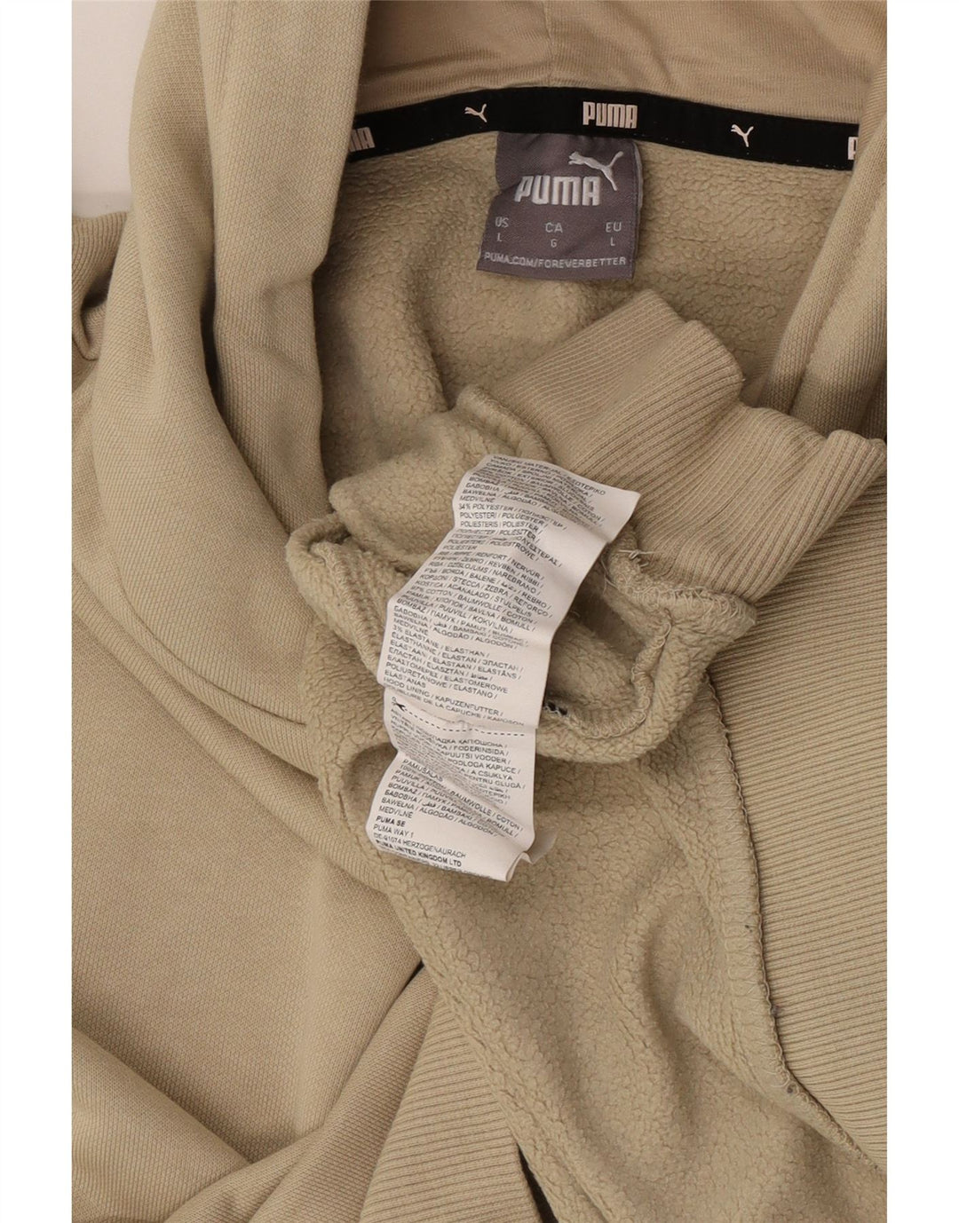 Puma Pull à capuche pour homme en coton beige Large