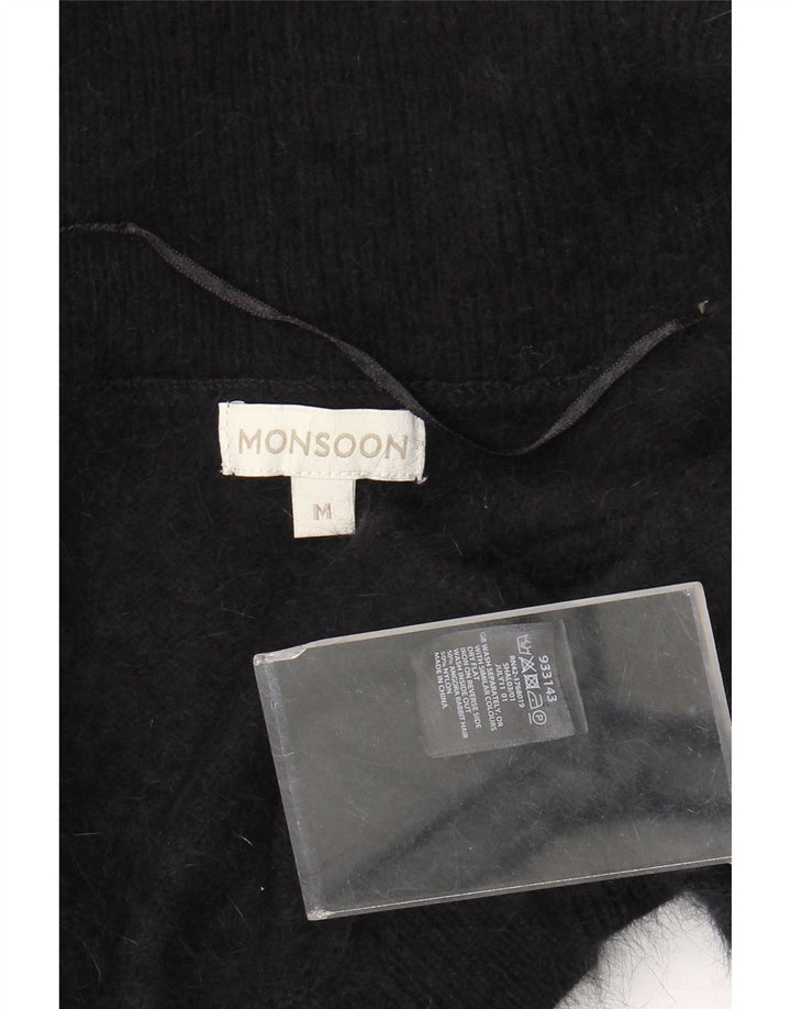 MONSOON Cardigan Boléro à Manches 3/4 pour Femme UK 12 Noir Moyen