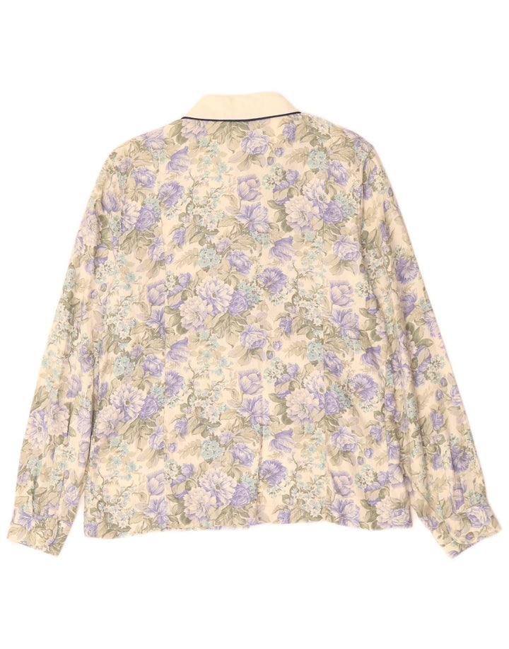 EMMANUEL SCHVILI Chemisier Femme UK 16 Grand Beige Floral
