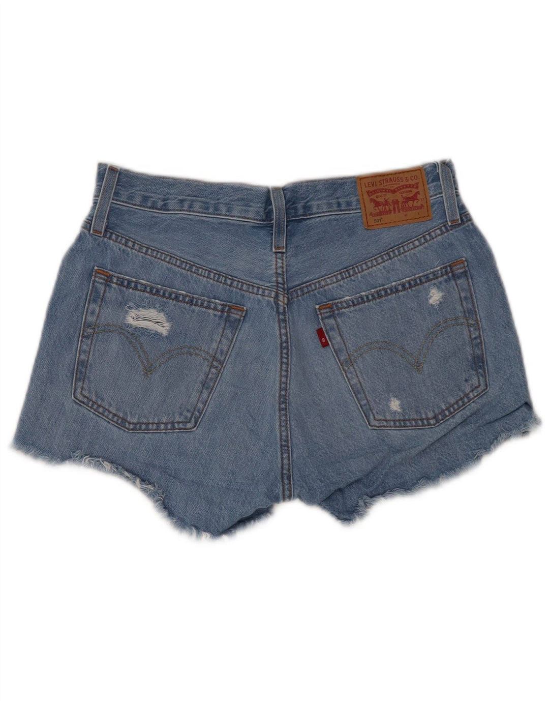 LEVI'S Short en jean vieilli 501 W27 pour femme en coton bleu petit