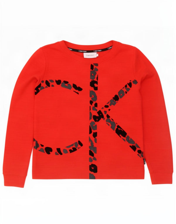Calvin Klein Sweat-shirt surdimensionné graphique pour femme UK 10 Petit Rouge