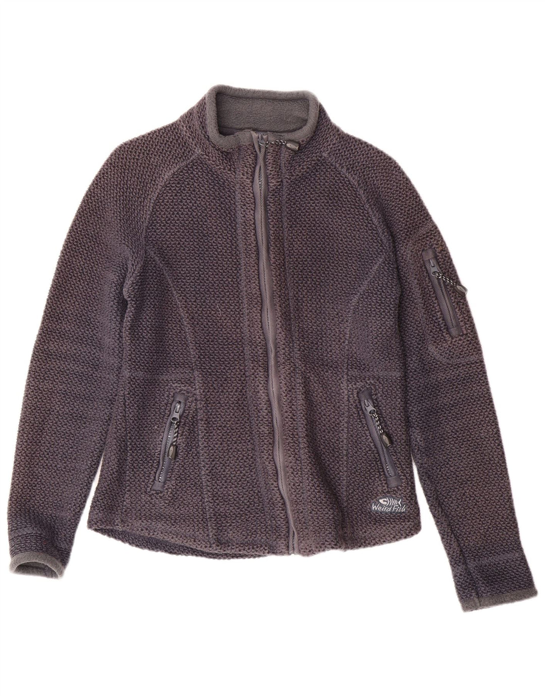 WEIRD FISH Veste de survêtement pour femme UK 10 Petit coton bleu marine