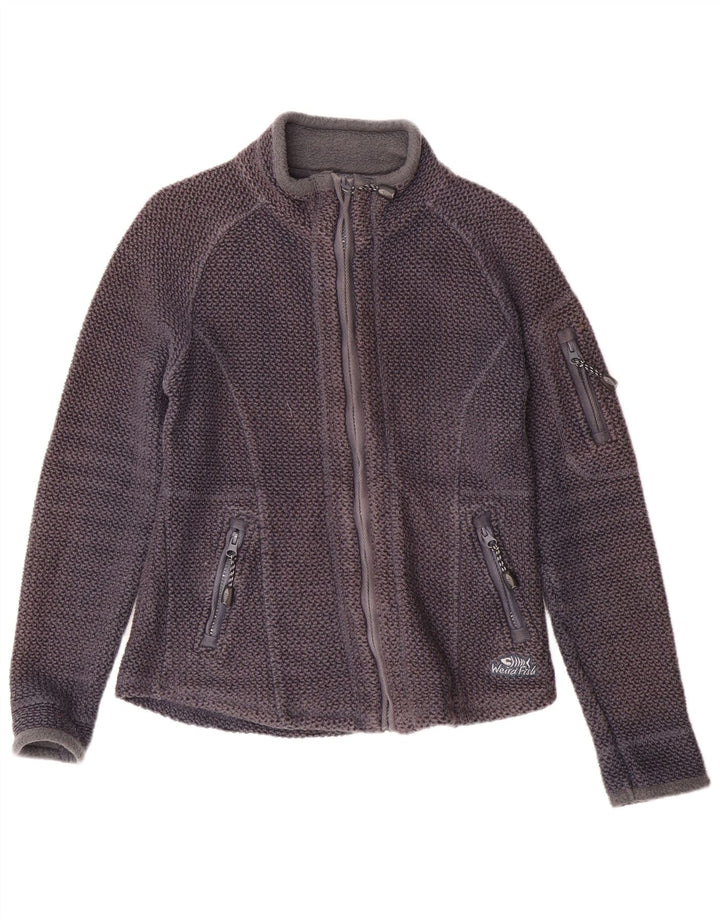 WEIRD FISH Veste de survêtement pour femme UK 10 Petit coton bleu marine