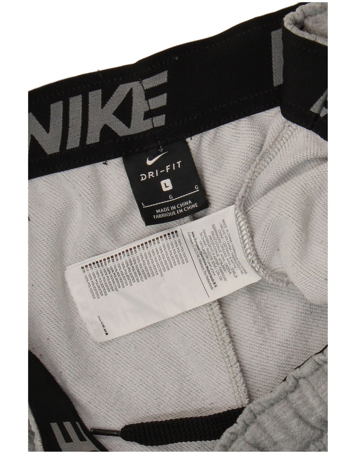 Nike Pantalon de survêtement Dri Fit pour homme Pantalon de jogging Large Gris Polyester