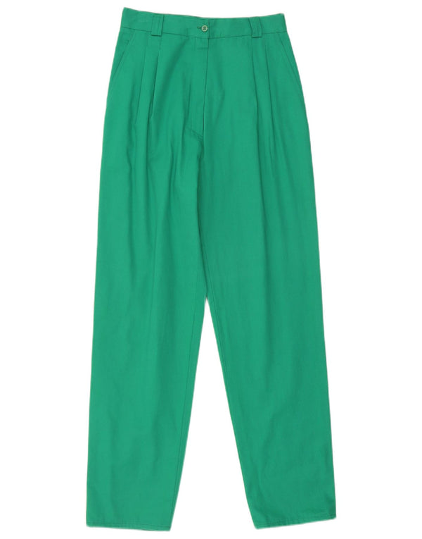 VINTAGE Womens High Waist Chino Trousers IT 42 Medium W26 L30 Turquoise