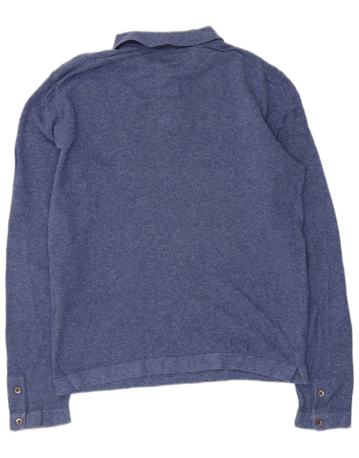 MASSIMO DUTTI Polo à Manches Longues Homme Grand Bleu Coton