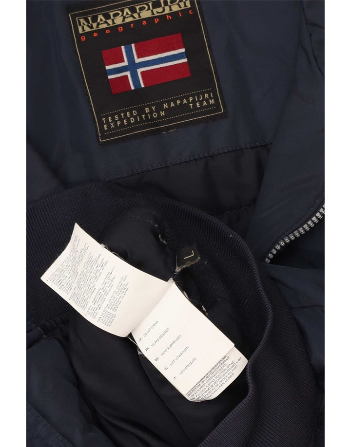 Napapijri Veste Bomber Geographic pour Homme UK 40 Large Bleu Marine Polyester