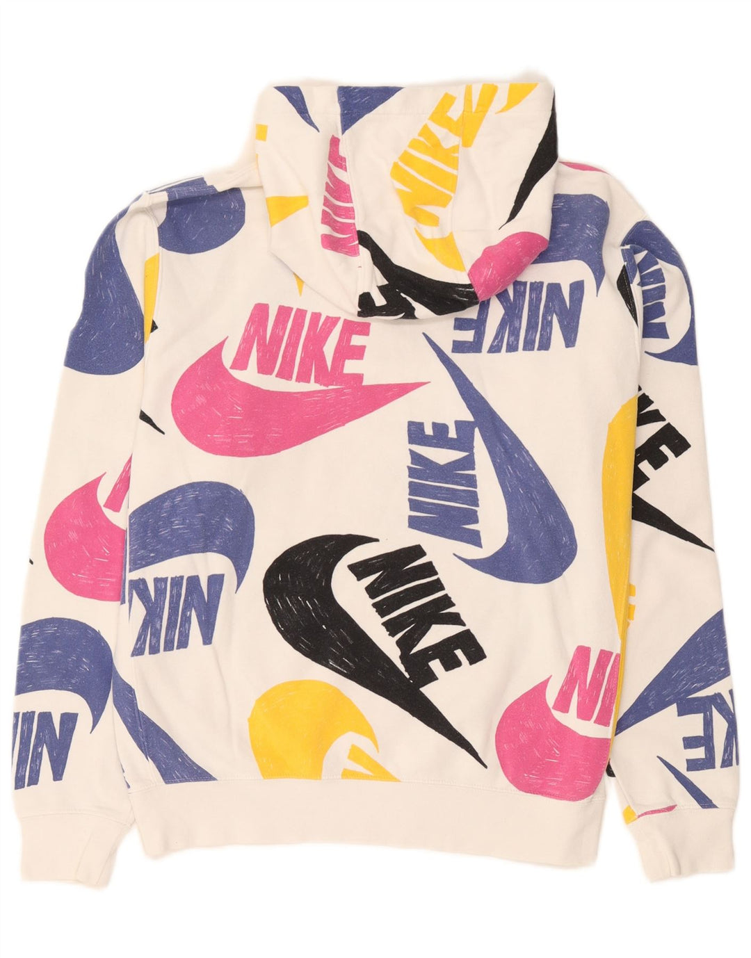 Nike Pull à capuche graphique en coton blanc moyen pour homme