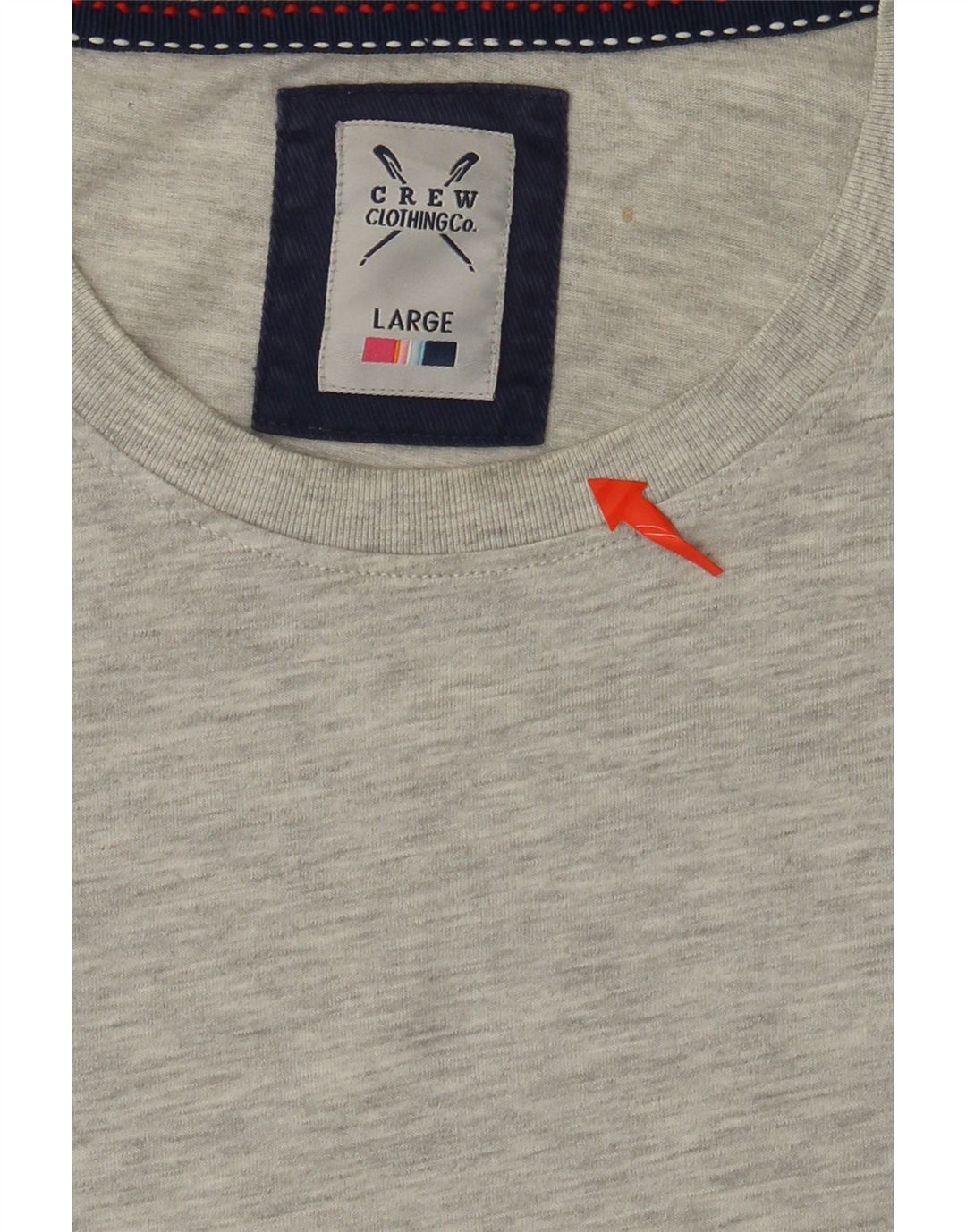 CREW CLOTHING T-Shirt Homme Haut Large Gris Coton