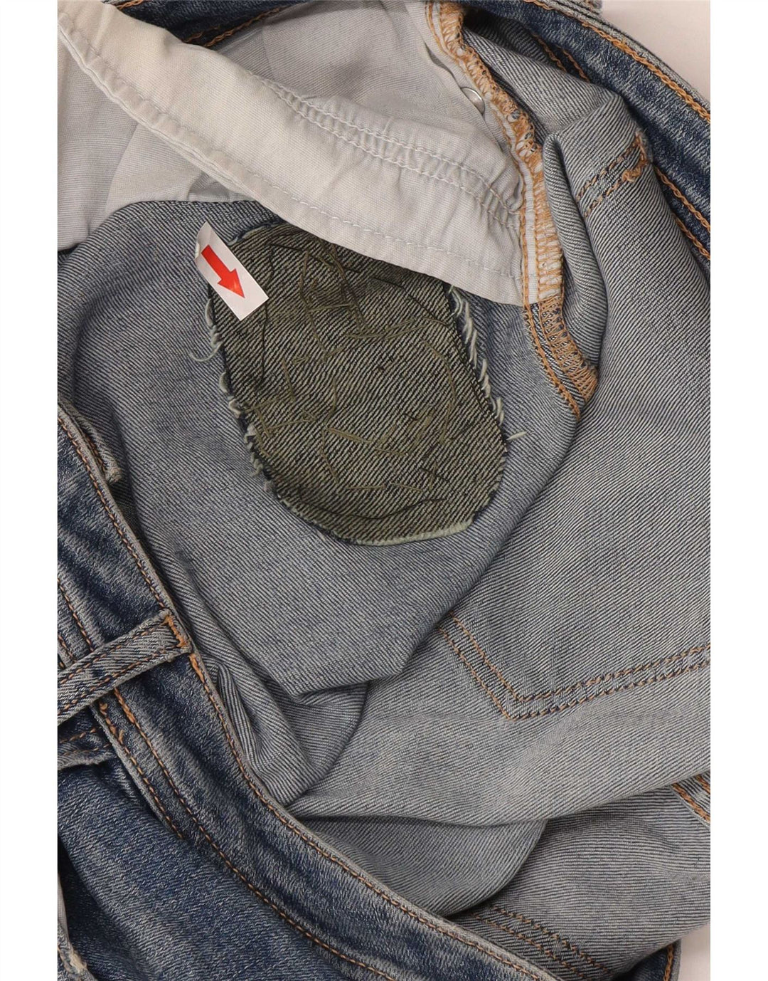 Zara Jean droit vieilli pour femme EU 42 Large W32 L26 Bleu