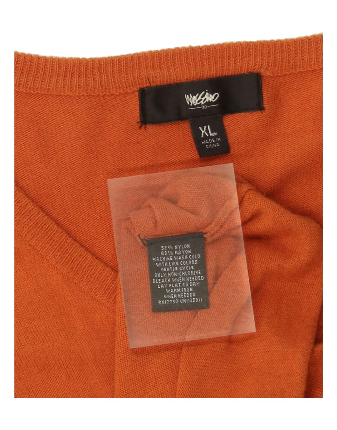 MOSSIMO Womens V-Neck Jumper Sweater UK 18 XL Orange Nylon Vintage Mossimo and Second-Hand Mossimo from Messina Hembry 